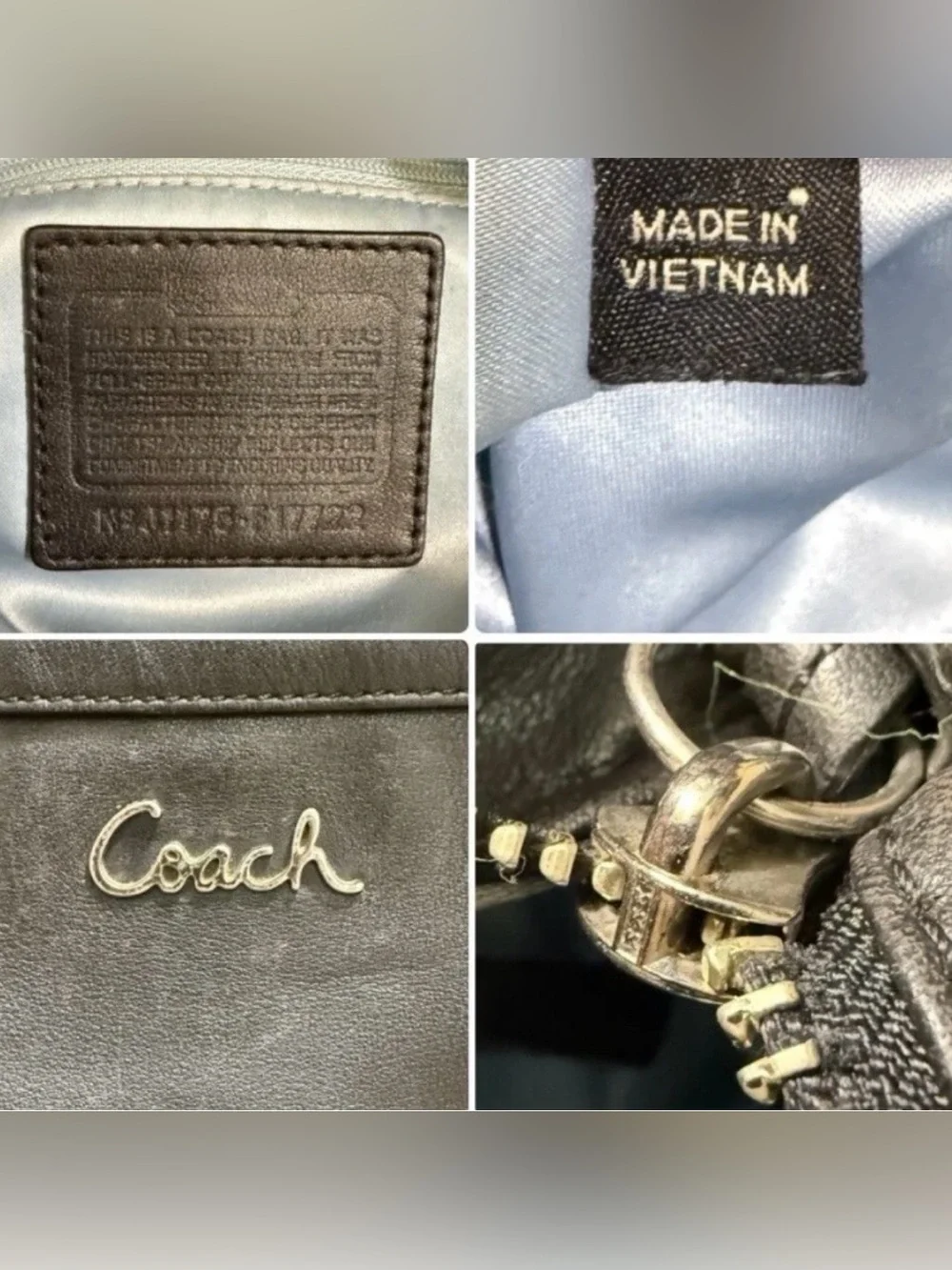 Coach Gallery East West Tote Shoulder Bag Black Leather Y2K Vintage F17722 FAIR